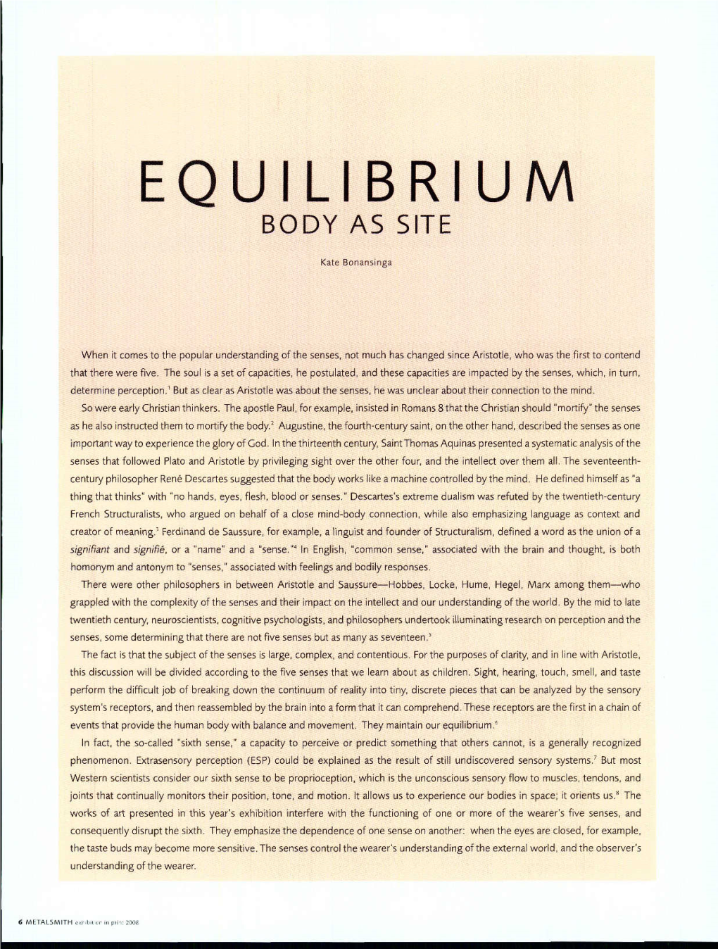 Equilibrium Body As Site