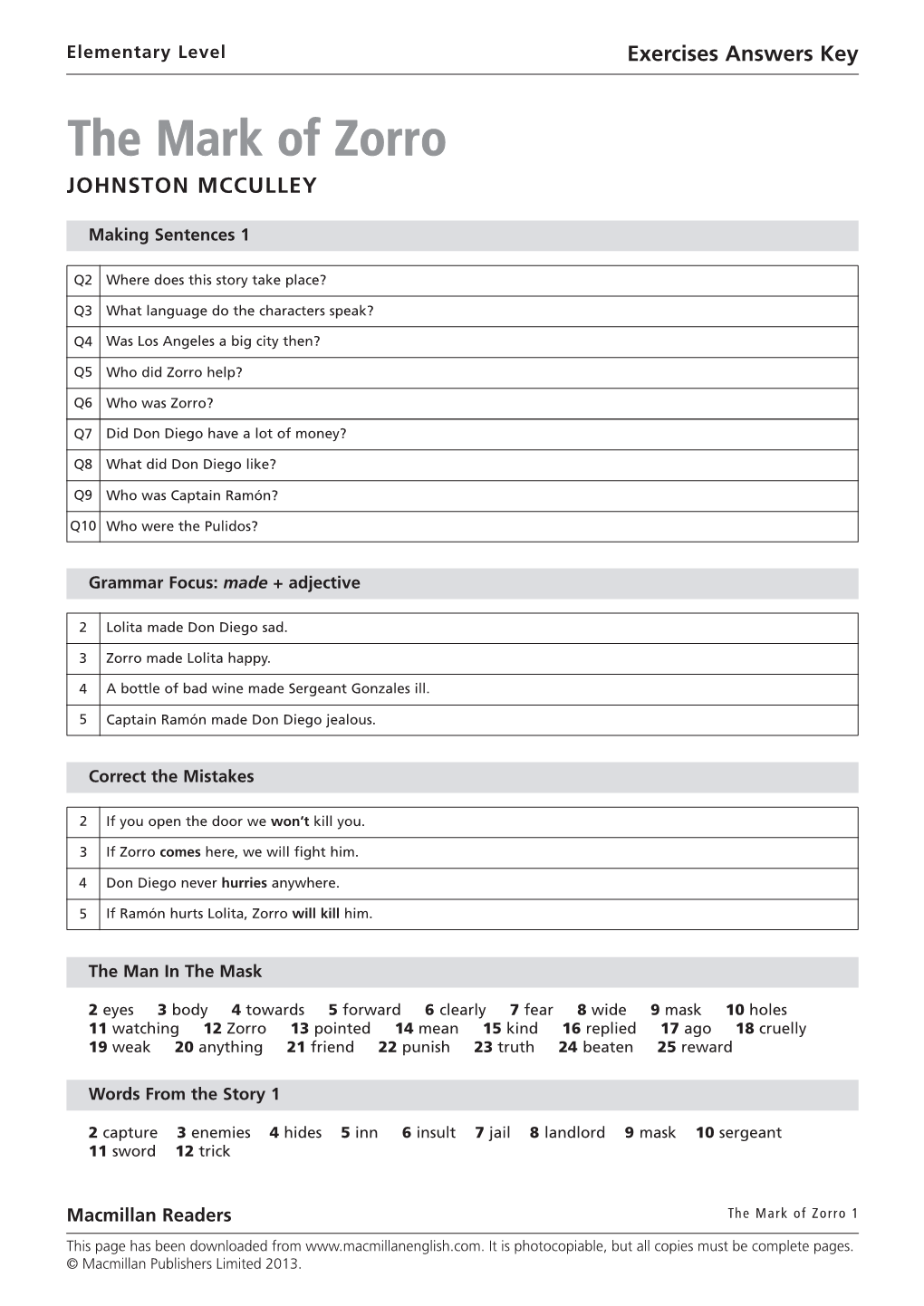 Mark Of-Zorro Exercises Answers