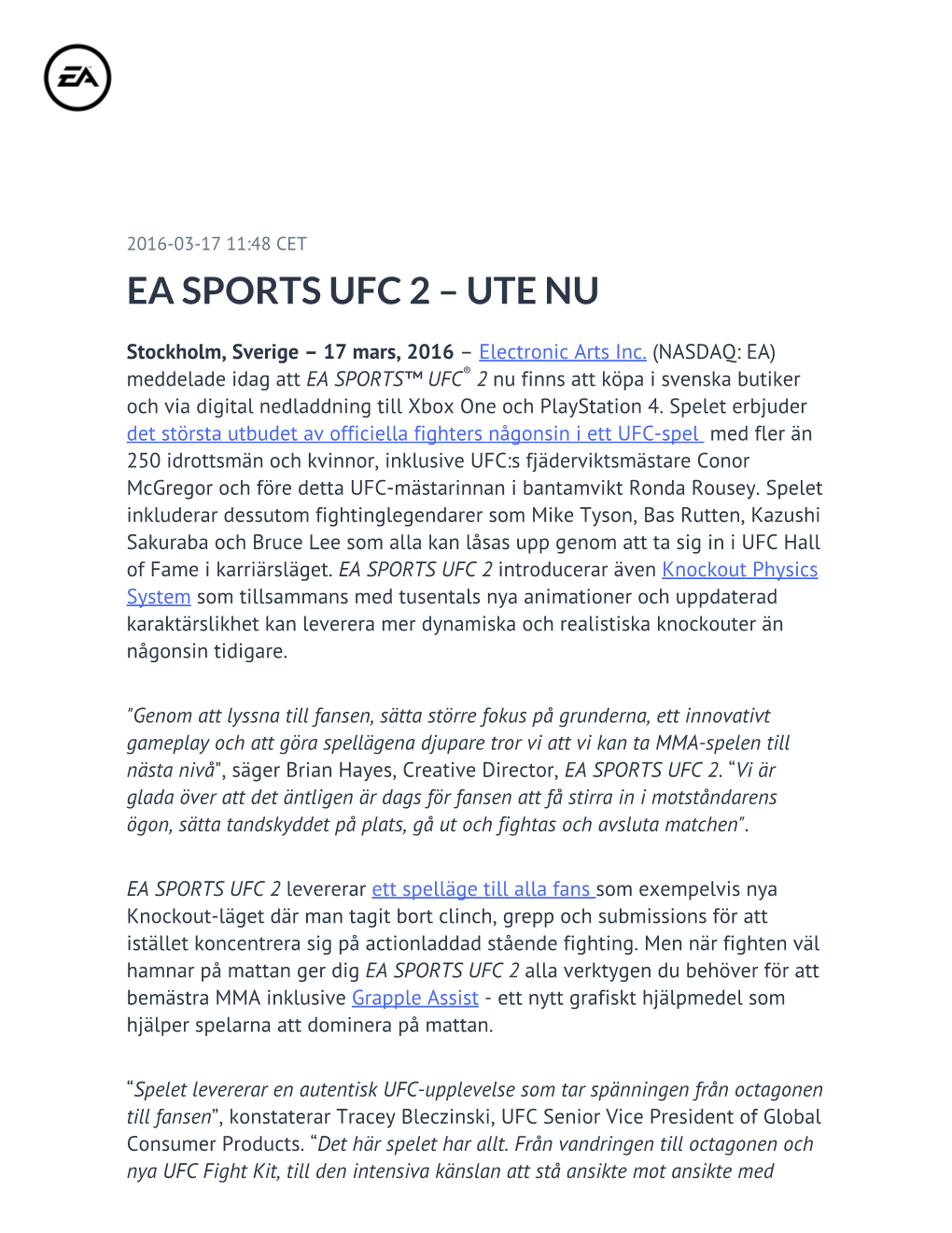 Ea Sports Ufc 2 – Ute Nu