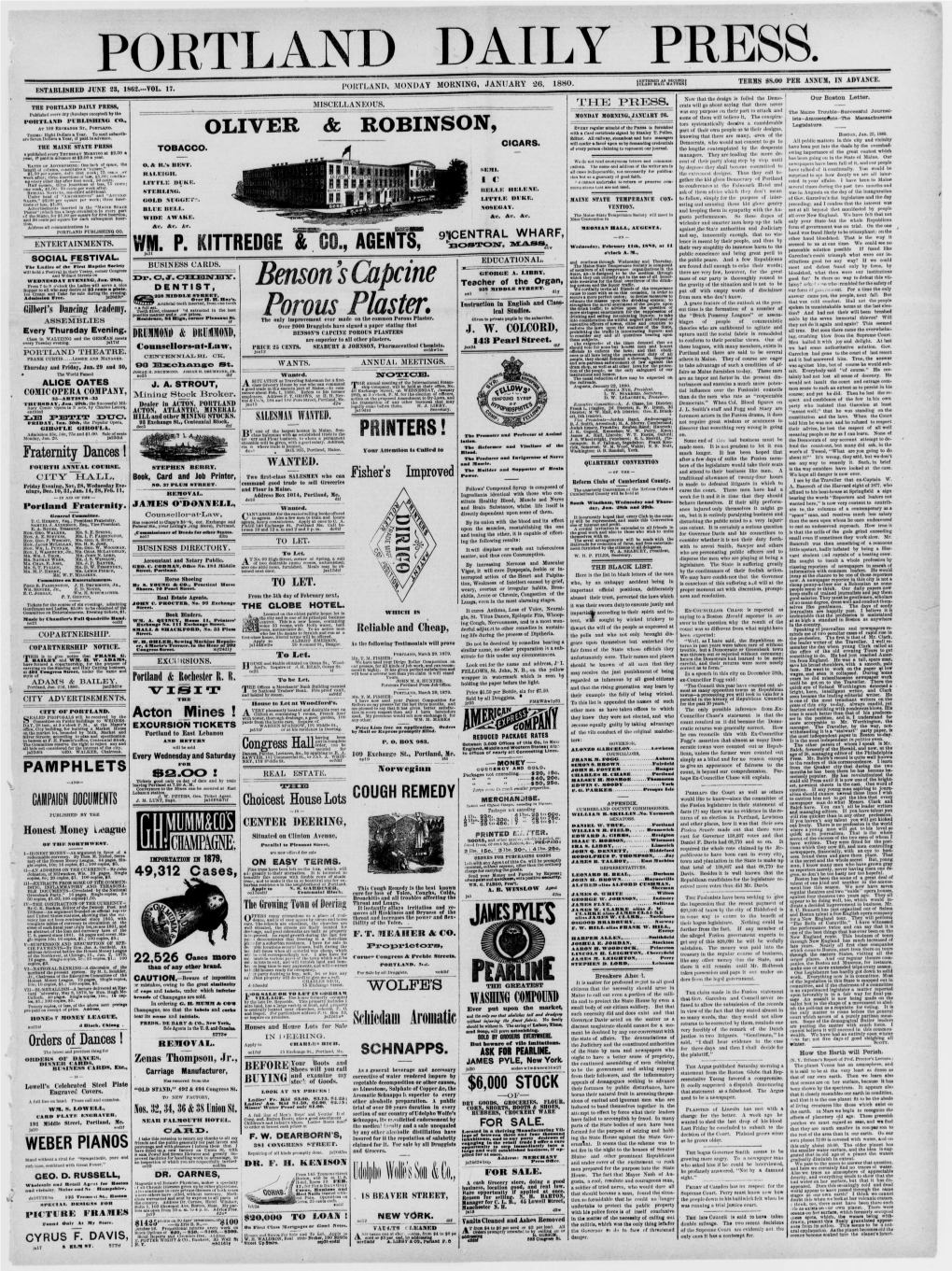 Portland Daily Press: January 26,1880