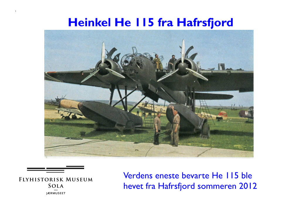 Heinkel He 115 Fra Hafrsfjord