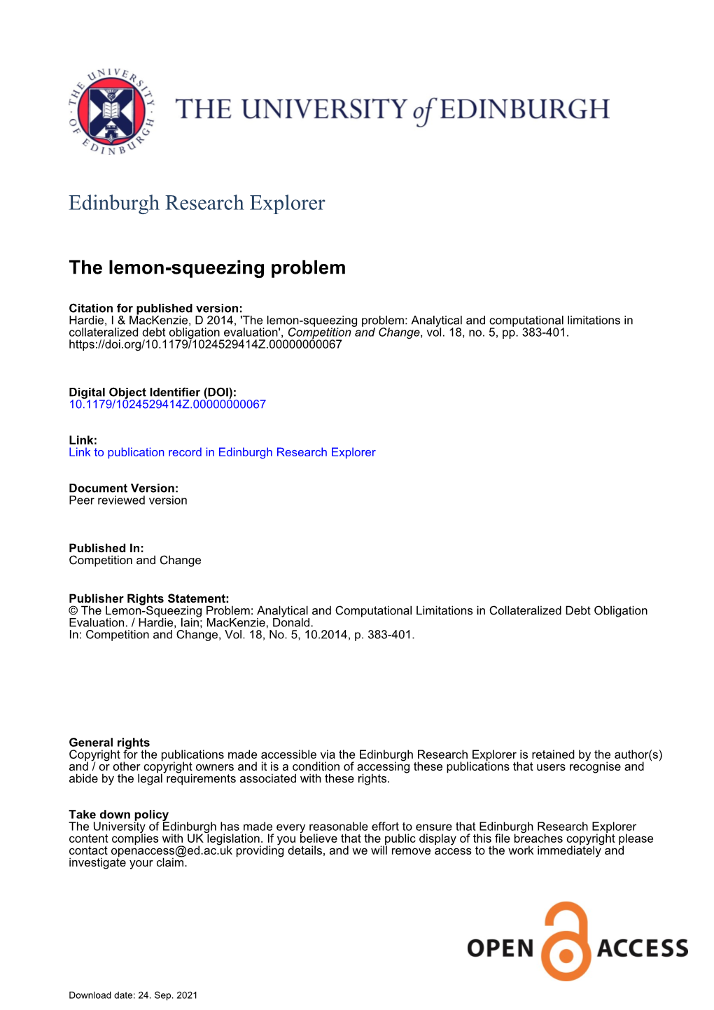 Edinburgh Research Explorer