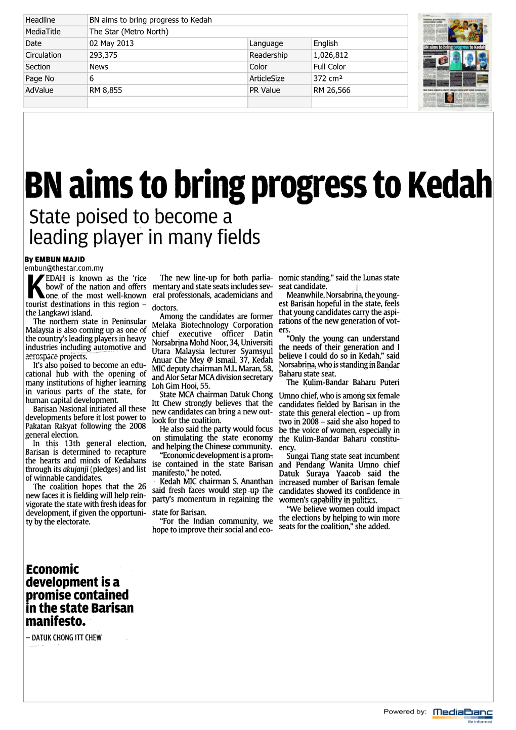 BN Aims to Bring Progress to Kedah