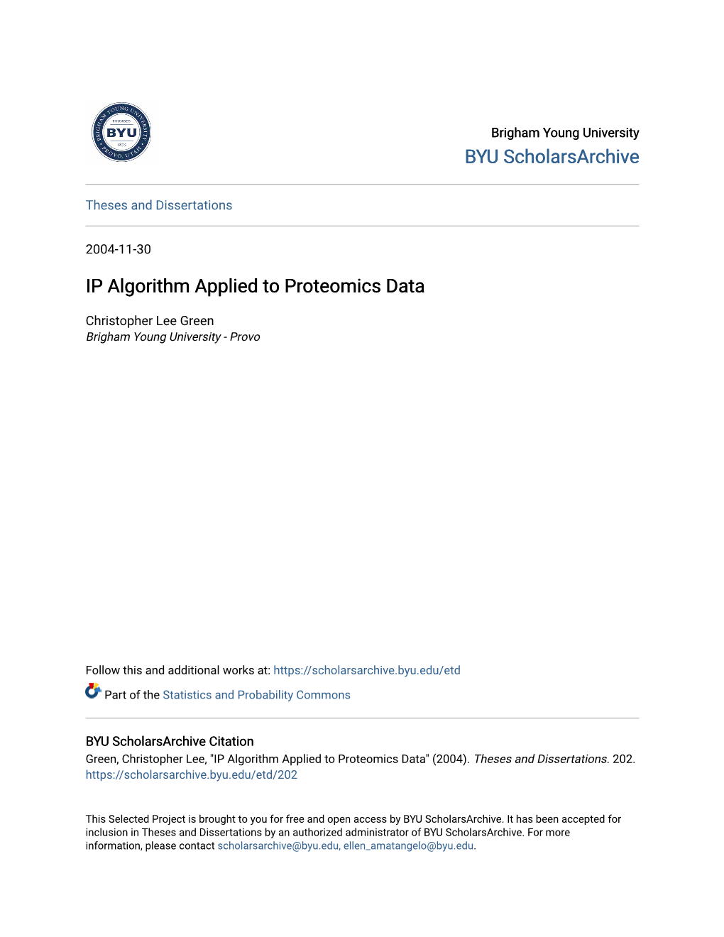 IP Algorithm Applied to Proteomics Data