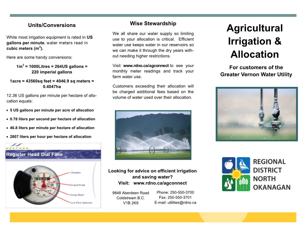 Agricultural Irrigation & Allocation