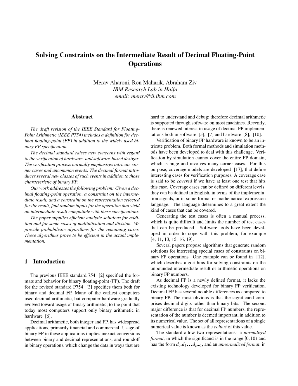 Solving Constraints on the Intermediate Result of Decimal Floating-Point Operations