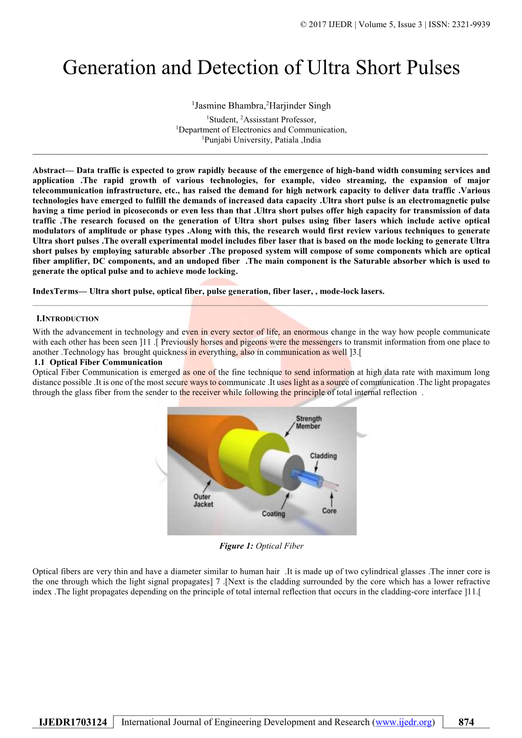 Generation and Detection of Ultra Short Pulses