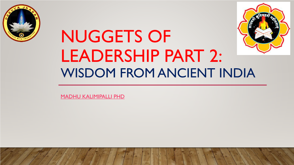 Nuggets of Leadership Part 2: Wisdom from Ancient India