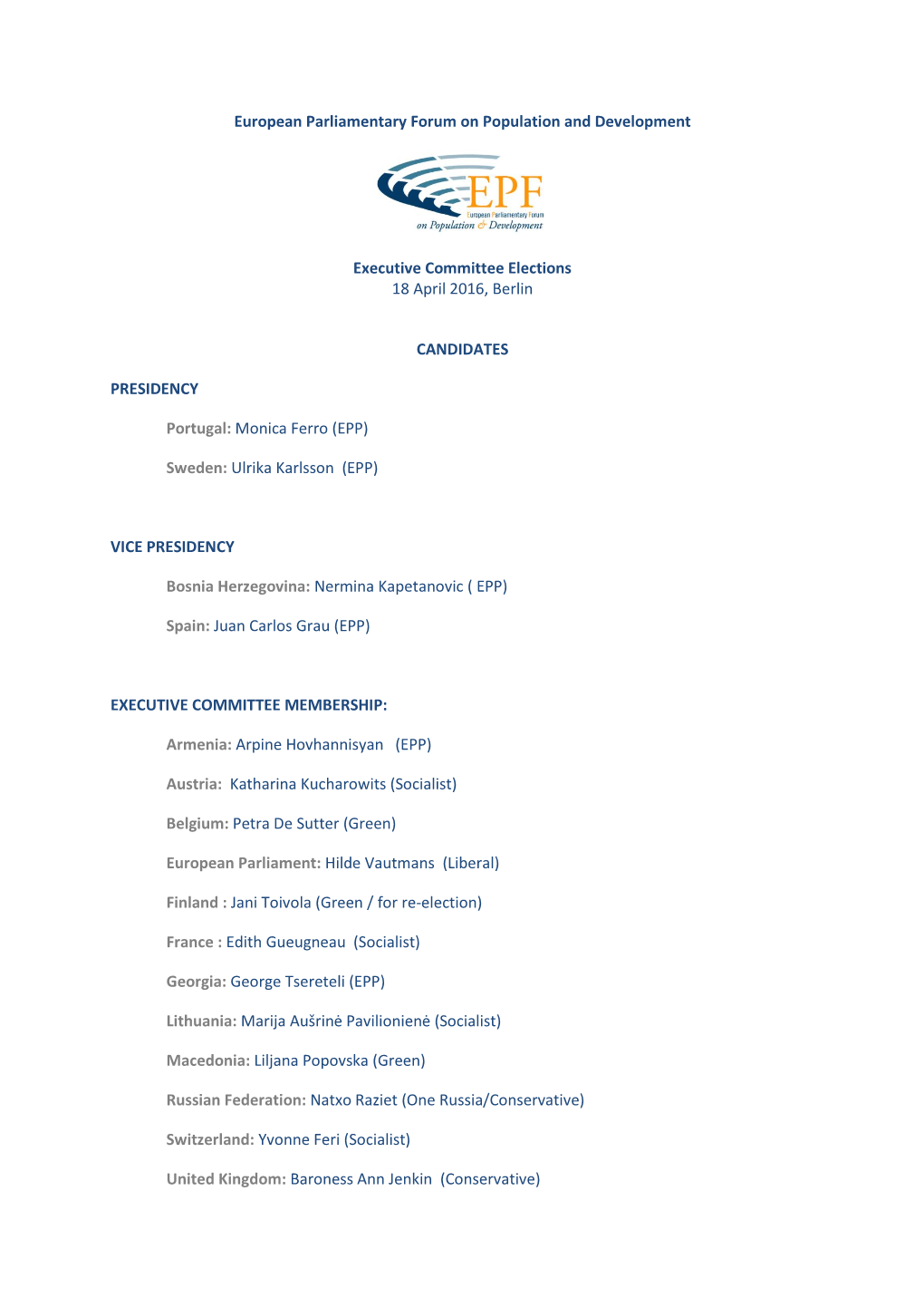 European Parliamentary Forum on Population and Development