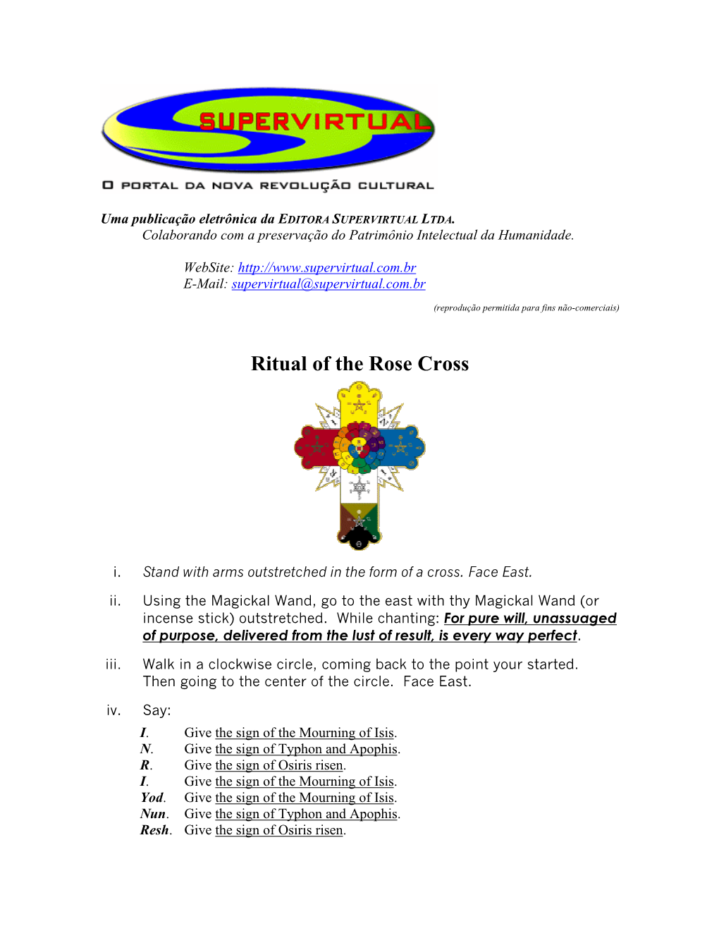 Ritual of the Rose Cross