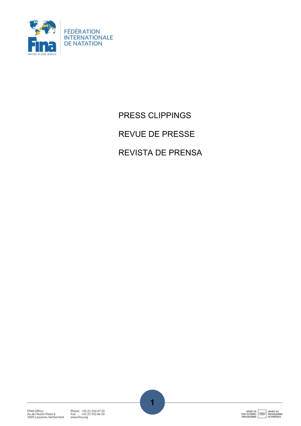 FINA Letterhead