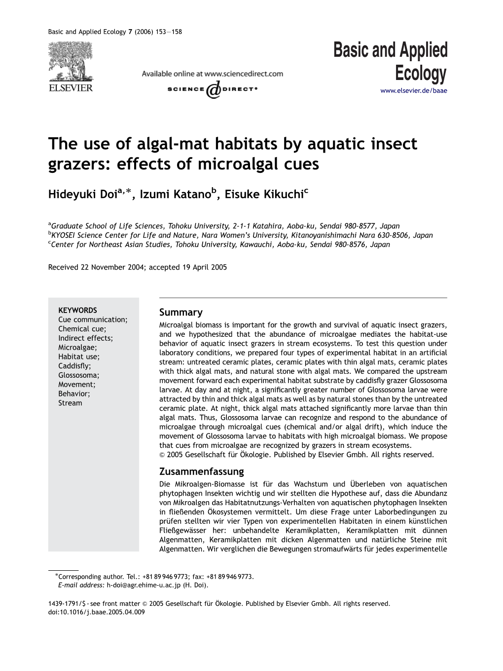 The Use of Algal-Mat Habitats by Aquatic Insect Grazers: Effects of Microalgal Cues