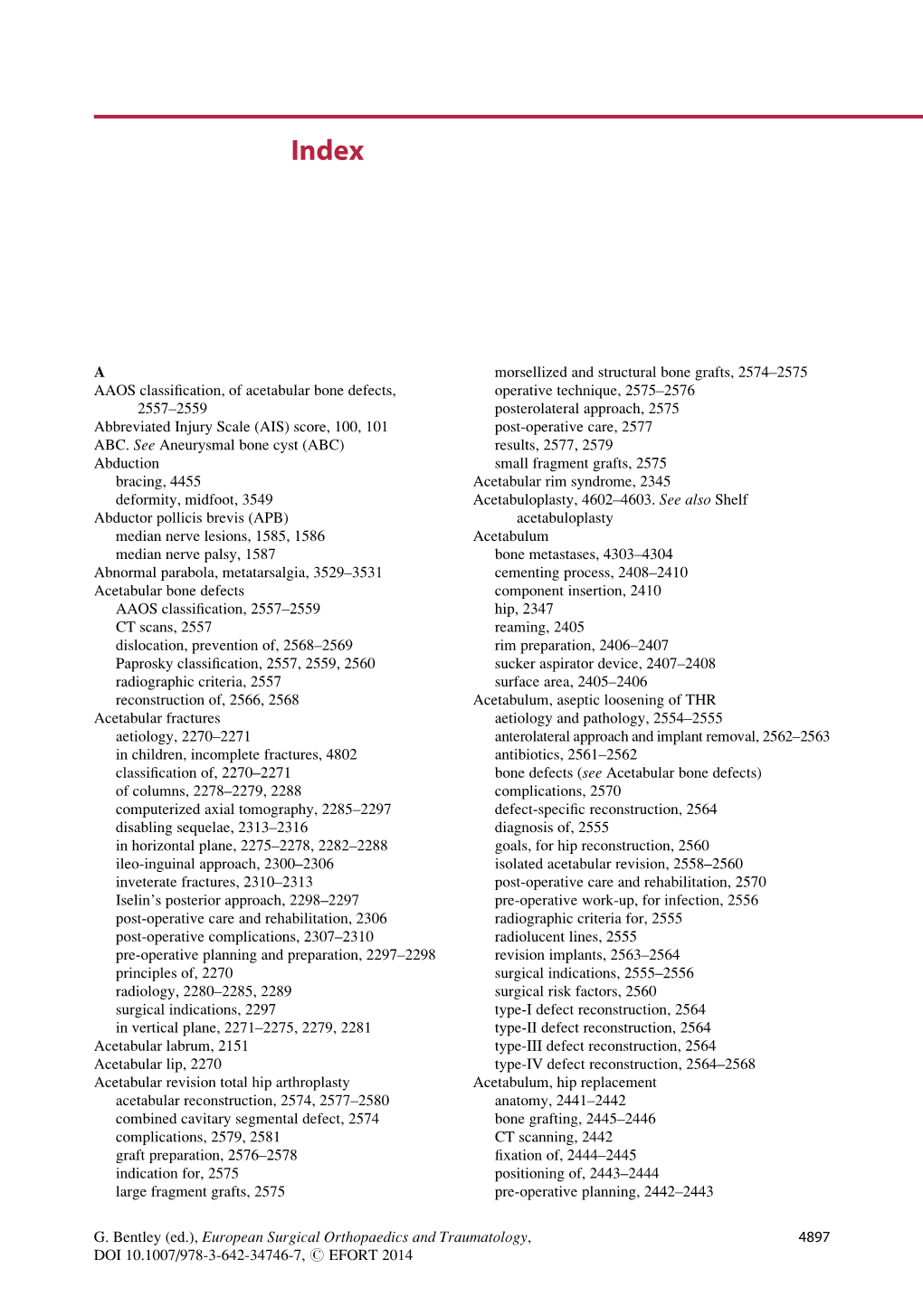 A AAOS Classification, of Acetabular Bone Defects, 2557–2559