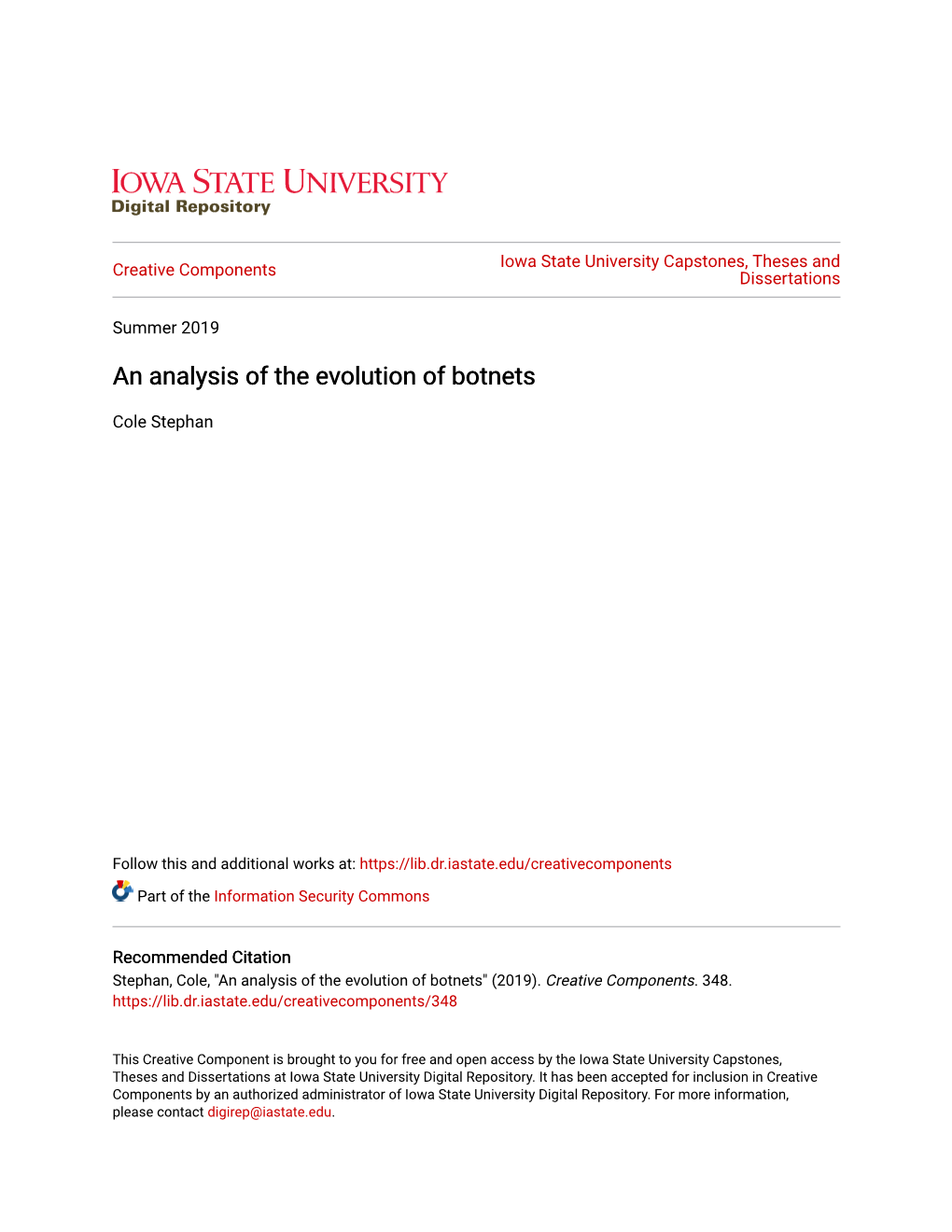 An Analysis of the Evolution of Botnets