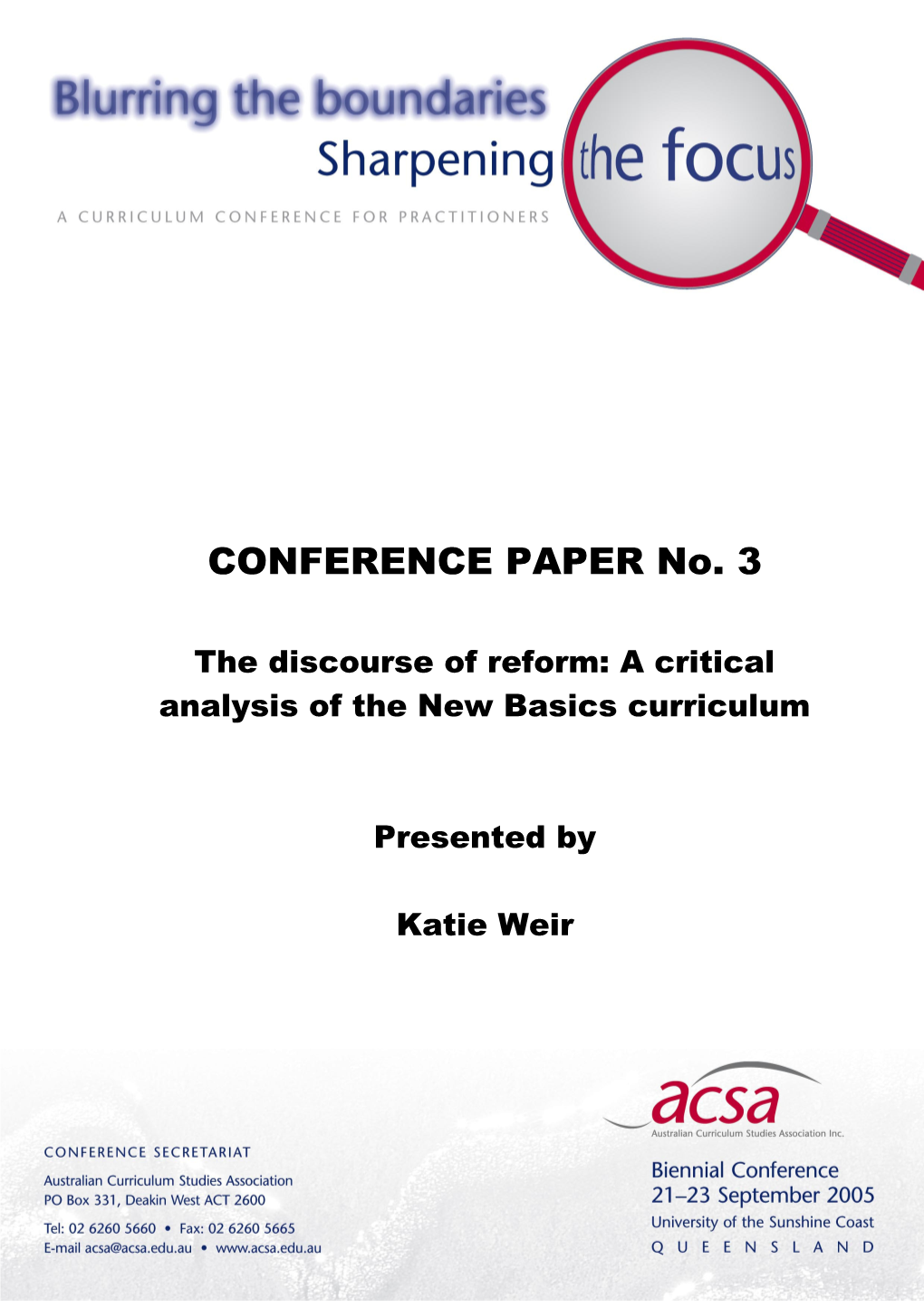 CONFERENCE PAPER No s1