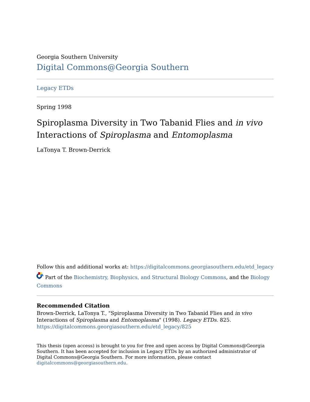 Spiroplasma Diversity in Two Tabanid Flies and in Vivo Interactions of Spiroplasma and Entomoplasma