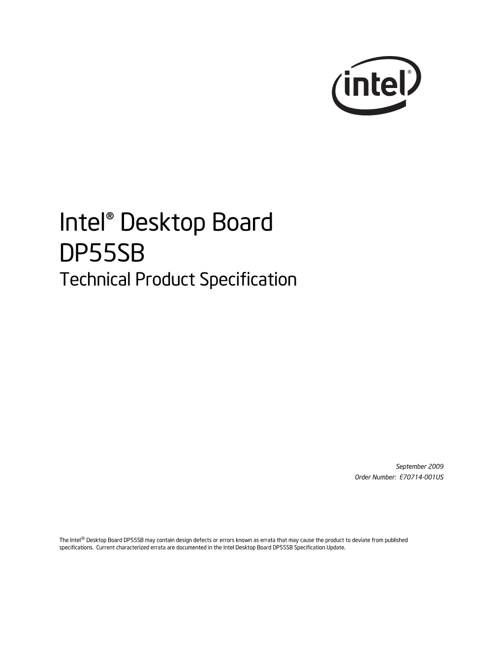 Intel® Desktop Board DP55SB Technical Product Specification