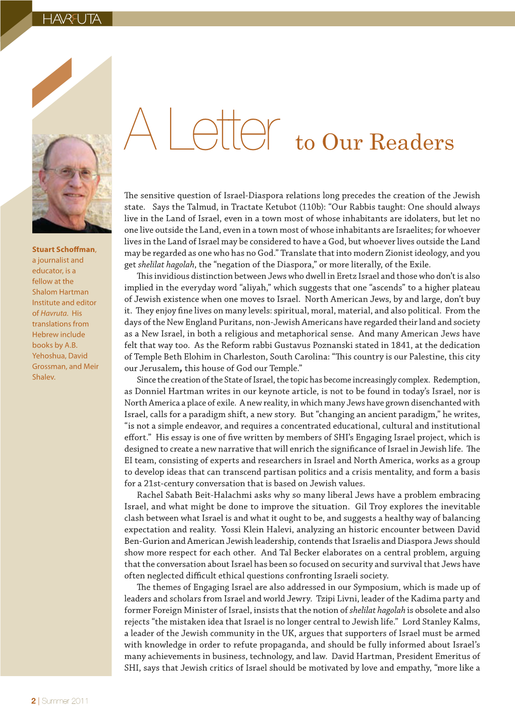 A Letter to Our Readers