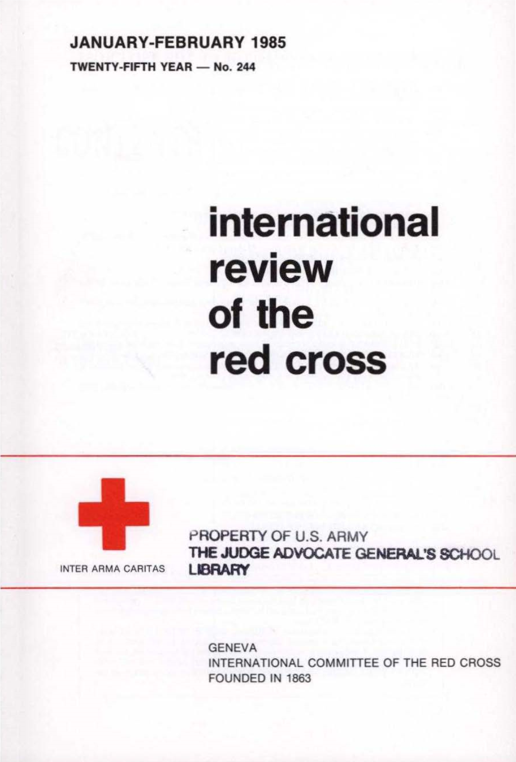 International Review of the Red Cross, January-February 1985