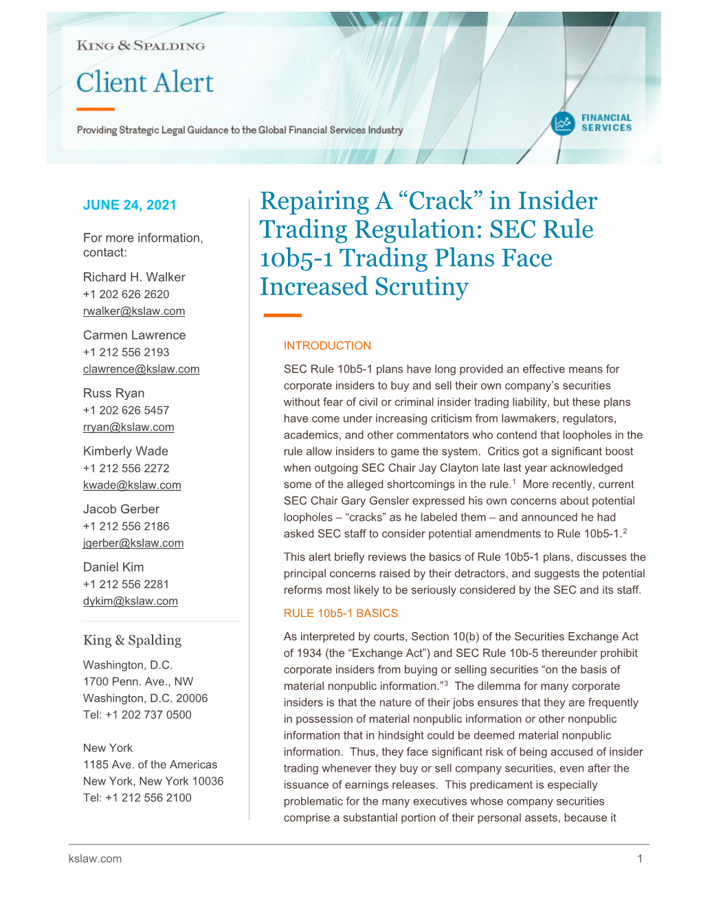 In Insider Trading Regulation
