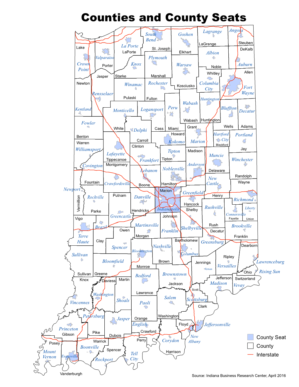 Counties and County Seats