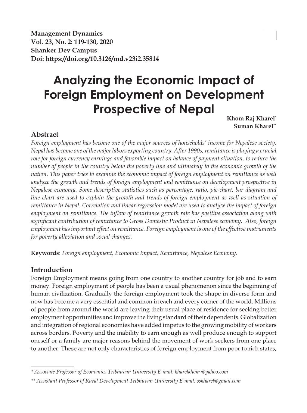 Analyzing the Economic Impact of Foreign Employment on Development Prospective of Nepal