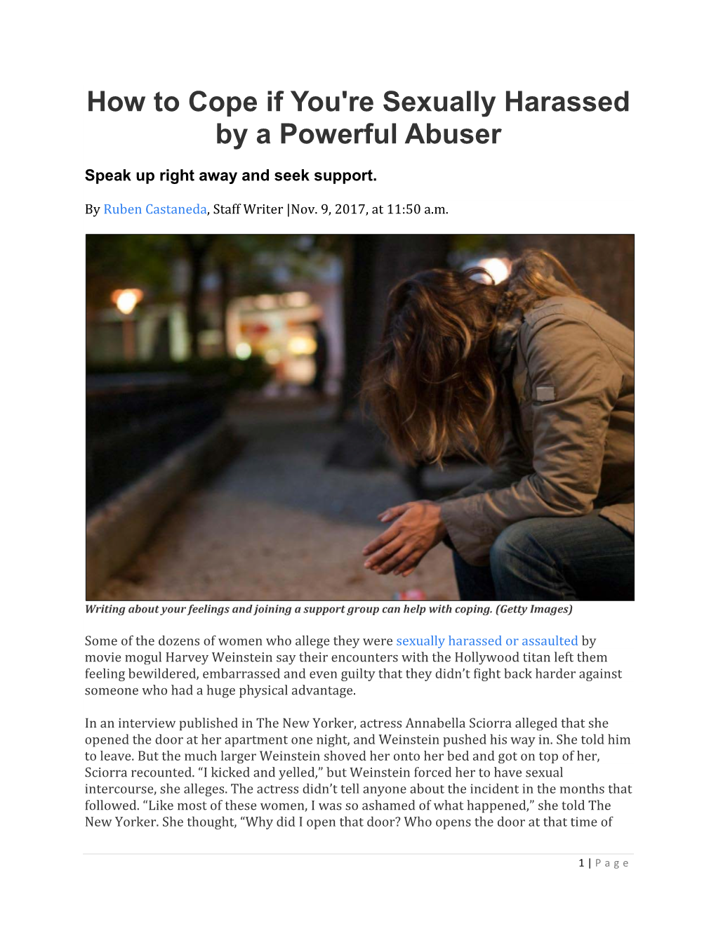 How to Cope If You're Sexually Harassed by a Powerful Abuser