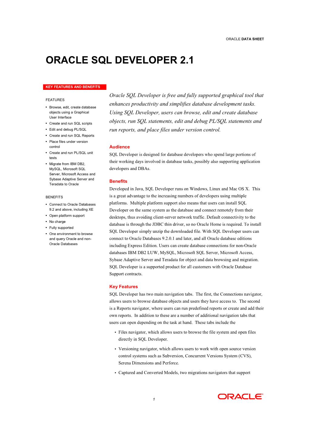 Oracle Sql Developer 2.1