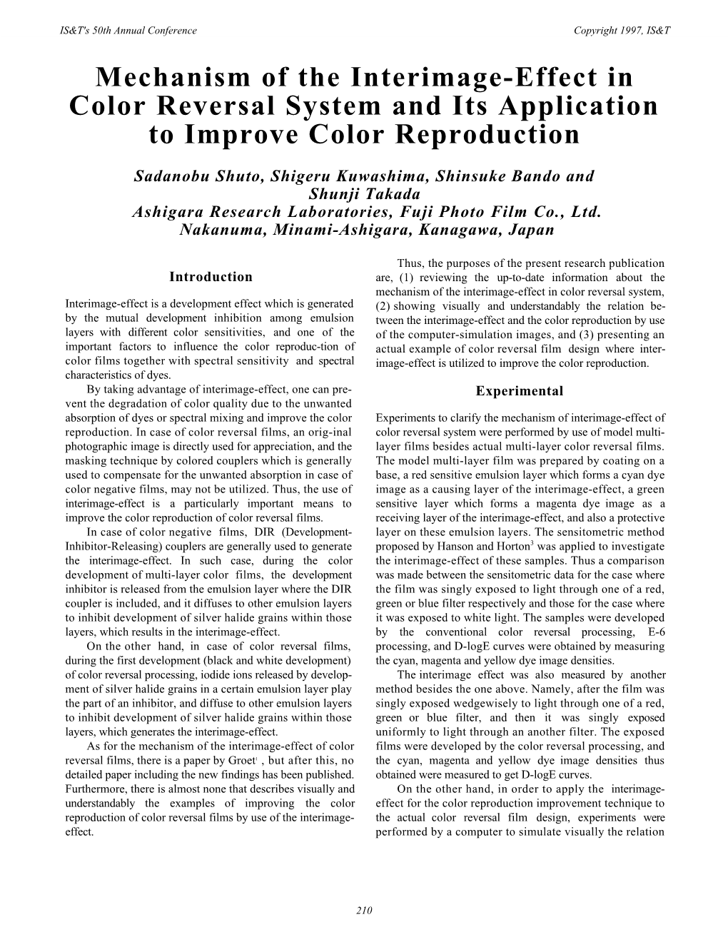 Mechanism of the Interimage-Effect in Color Reversal System and Its Application to Improve Color Reproduction