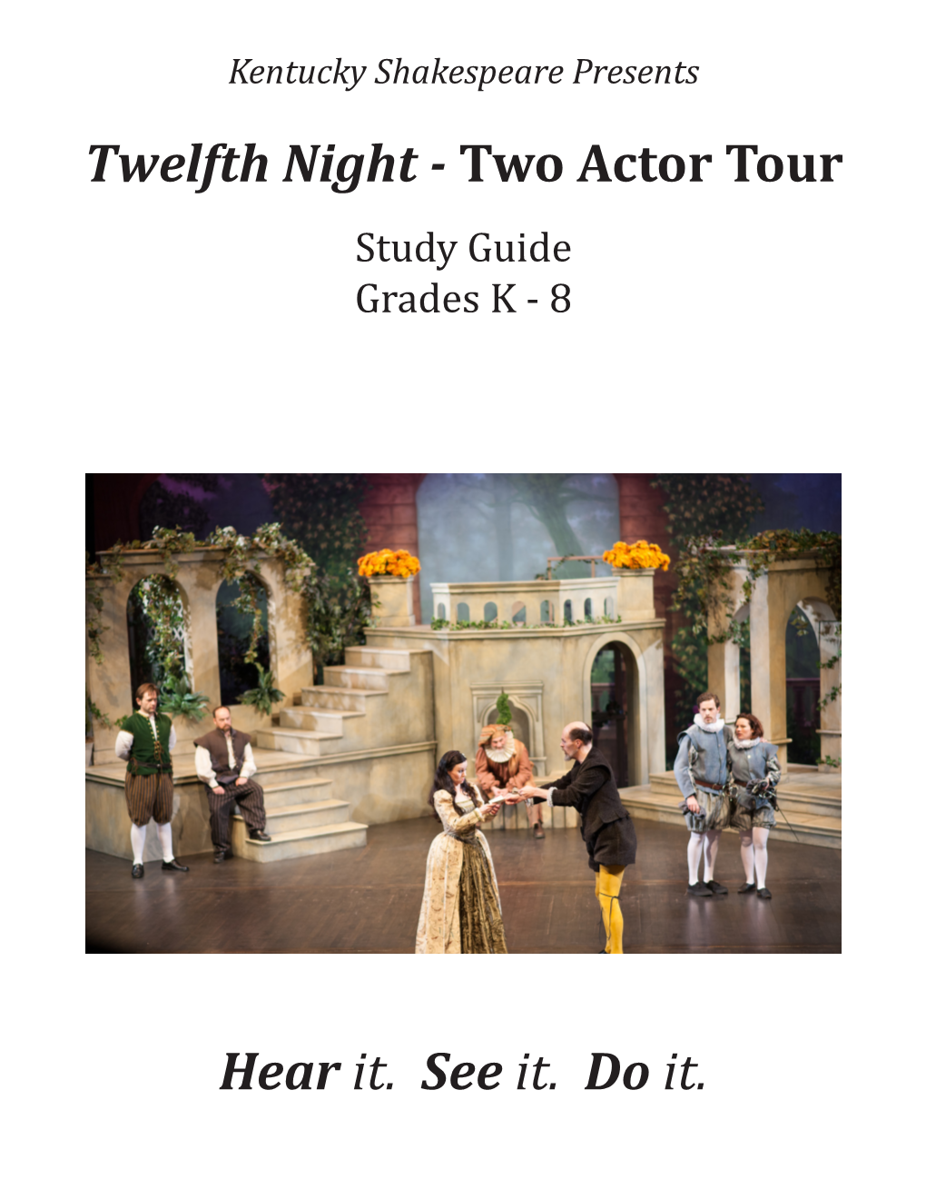 Twelfth Night - Two Actor Tour Study Guide Grades K - 8