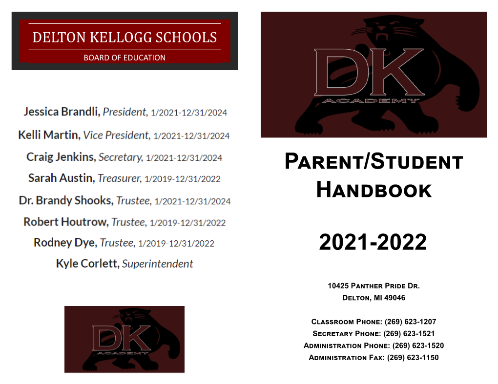 Parent/Student Handbook 2021-2022