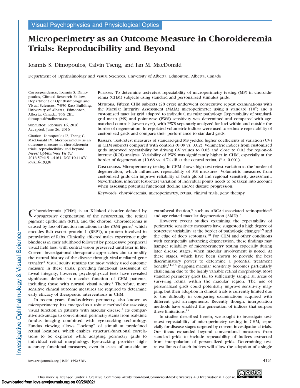 Microperimetry As an Outcome Measure in Choroideremia Trials: Reproducibility and Beyond