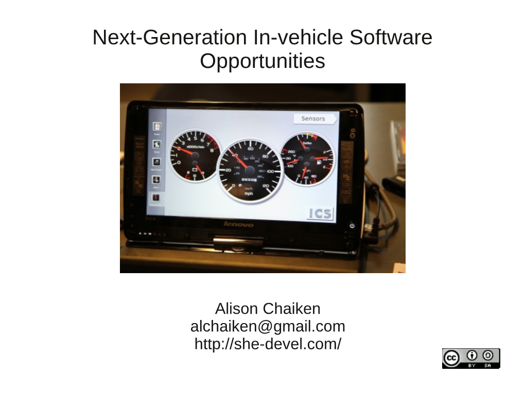 Next-Generation In-Vehicle Software Opportunities