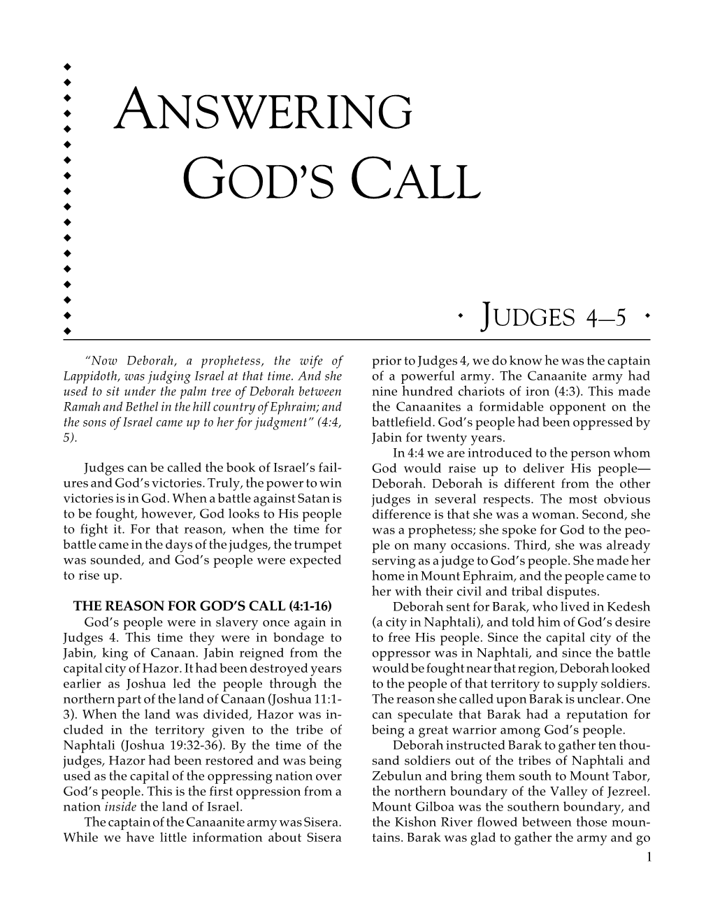 Answering God's Call