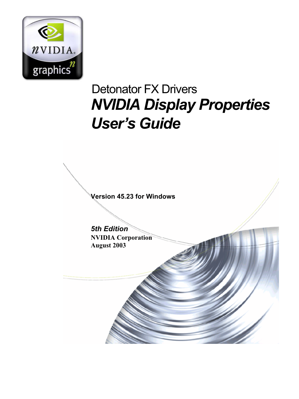 NVIDIA Display Properties User's Guide