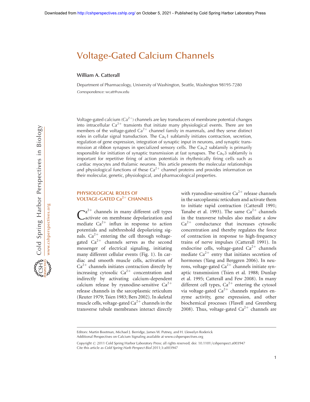 Voltage-Gated Calcium Channels