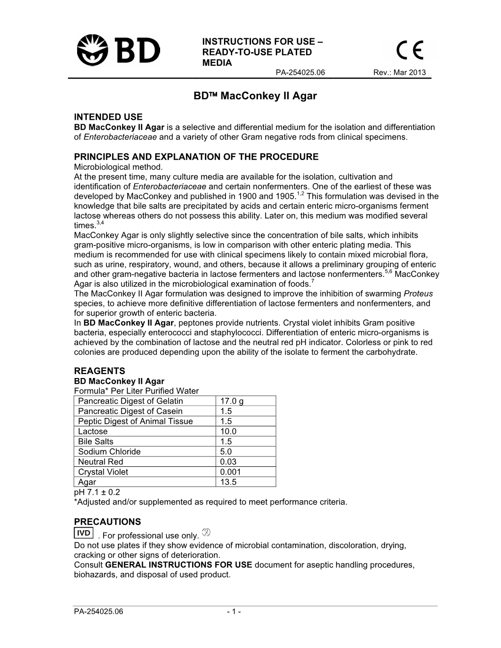 BD™ Macconkey II Agar