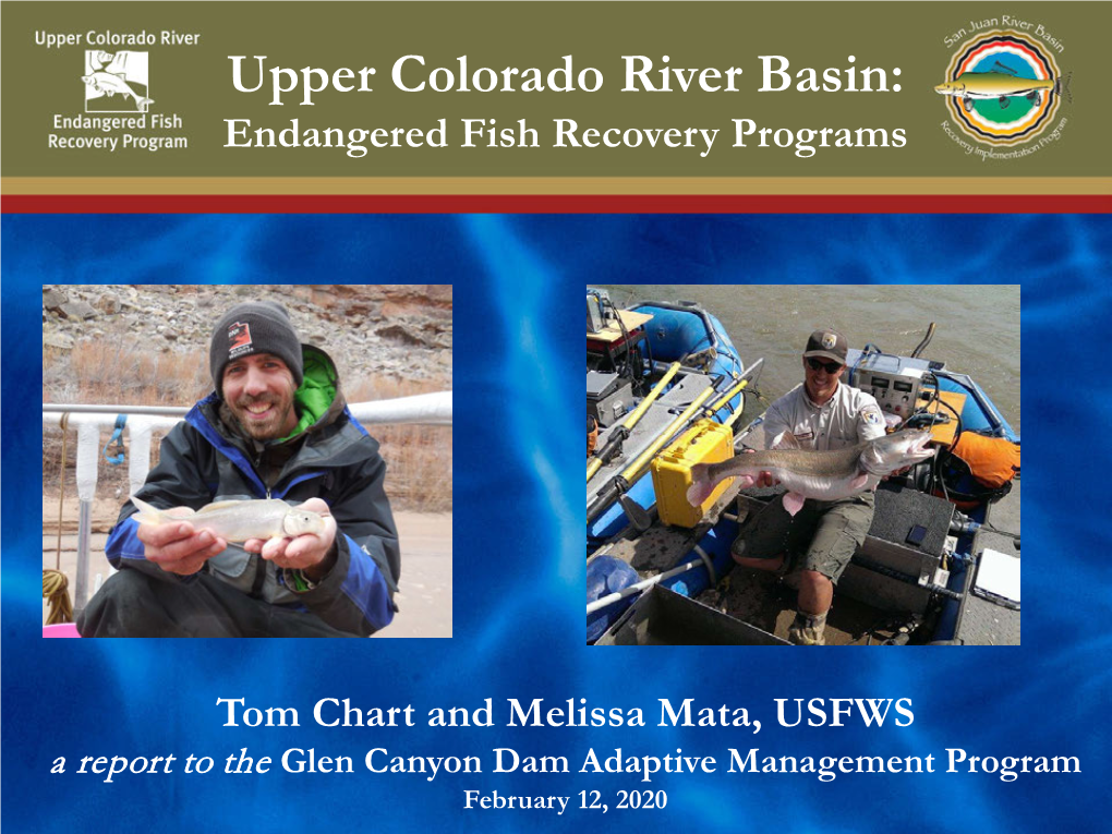 Upper Colorado River Basin: Endangered Fish Recovery Programs