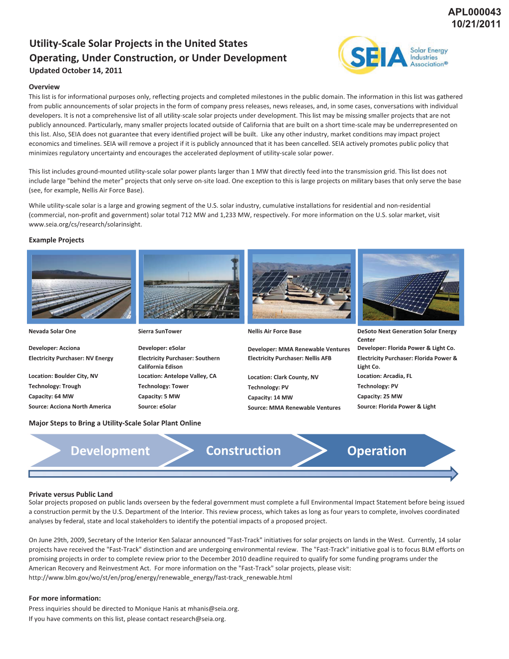 Utility-Scale Solar Projects in The