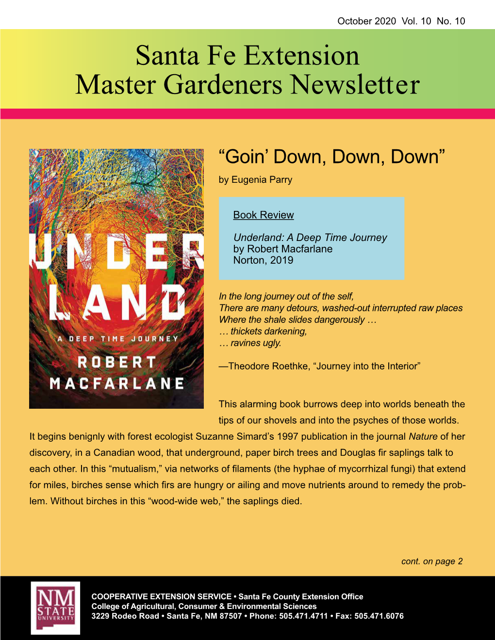 Santa Fe Extension Master Gardeners Newsletter
