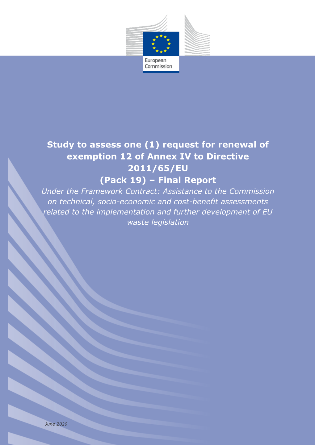 Request for Renewal of Exemption 12 of Annex IV to Directive 2011/65/EU