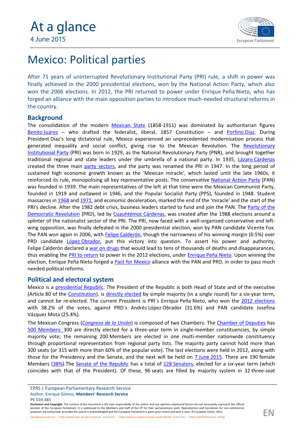 Briefing European Parliamentary Research Service