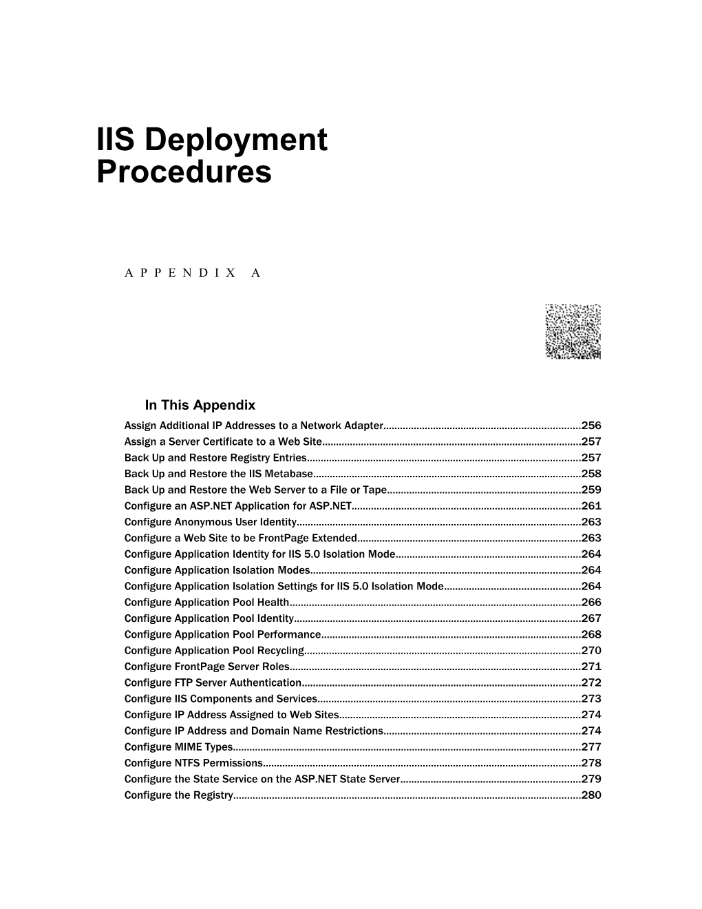 11 APPENDIX a IIS Deployment Procedures