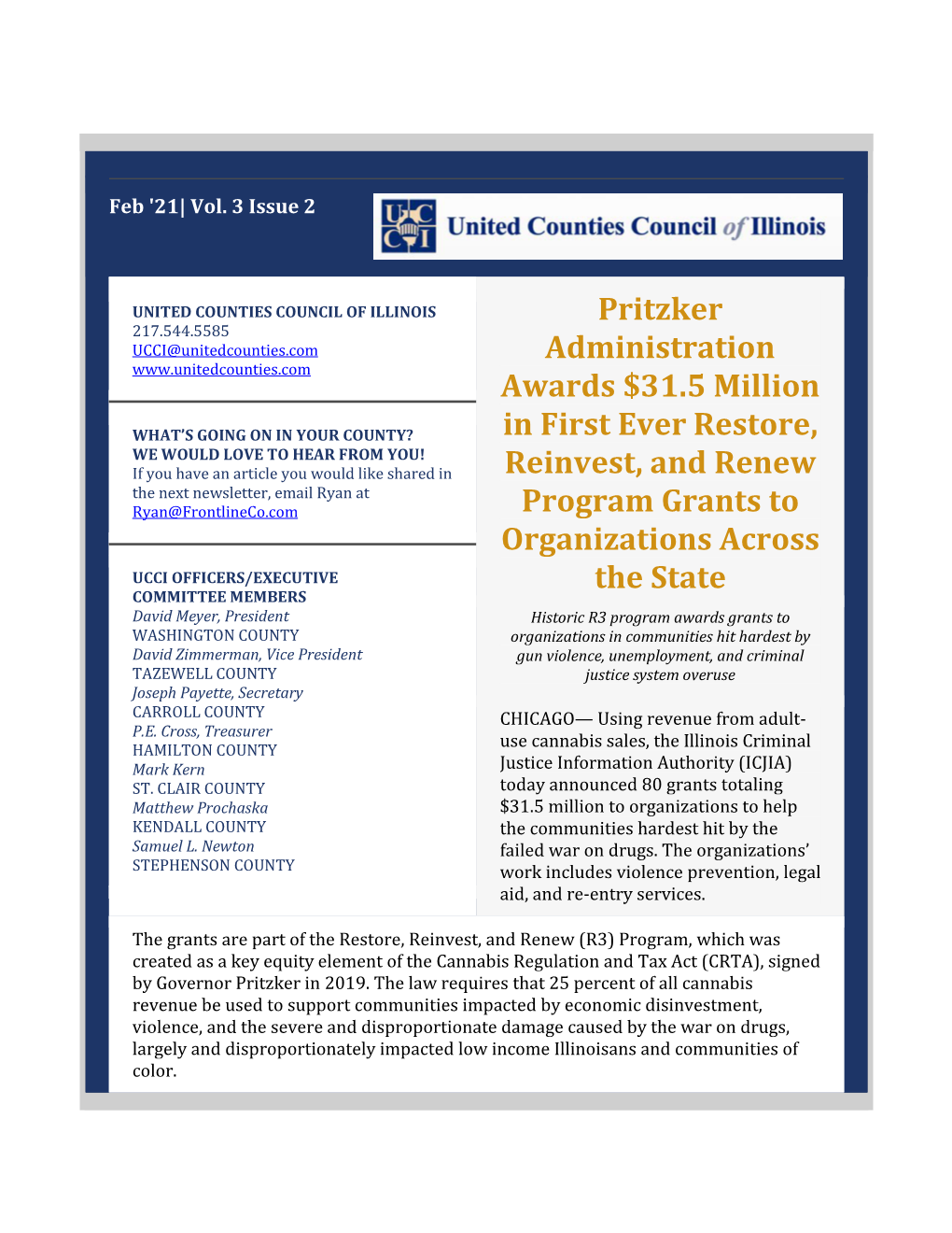 Pritzker Administration Awards $31.5 Million in First Ever Restore, Reinvest, and Renew Program Grants to Organizations Across T