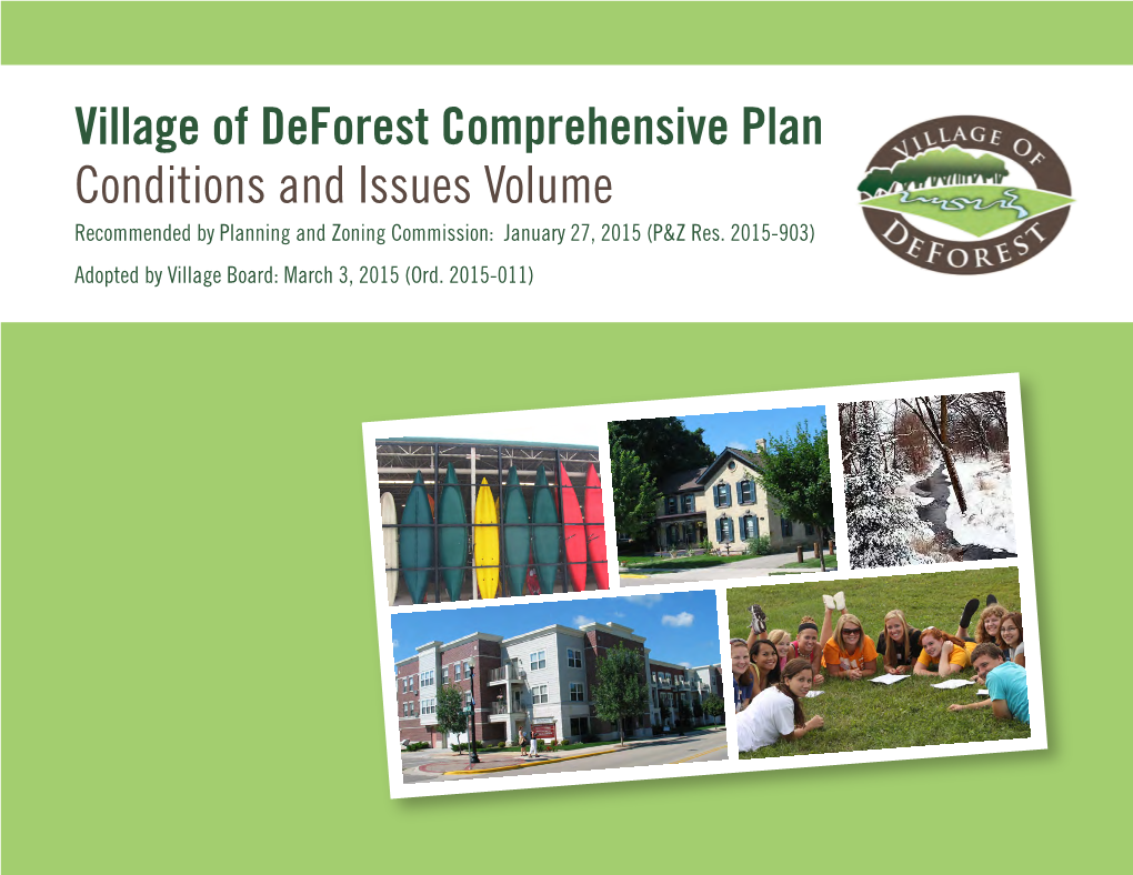Comprehensive Plan Conditions and Issues Volume Recommended by Planning and Zoning Commission: January 27, 2015 (P&Z Res