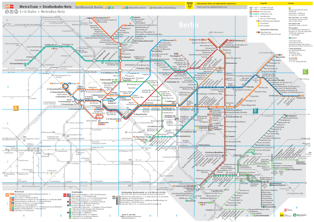Berlin a B C a B Haltestellen in Berlin C Haltestellen in Brandenburg Tickets Must Be Validated Before Use