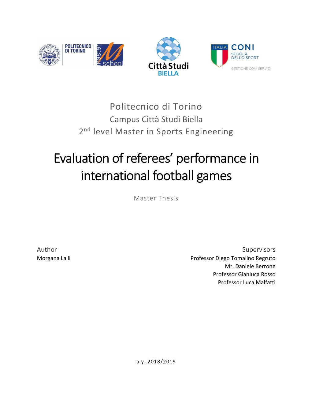 Evaluation of Referees' Performance in International Football Games