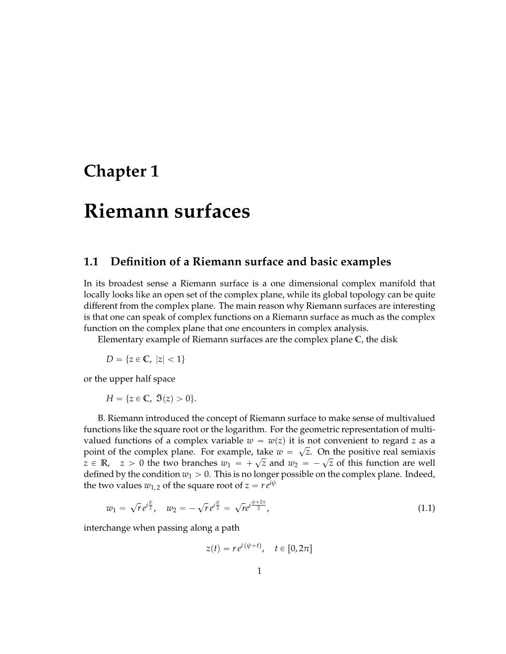 Riemann Surfaces