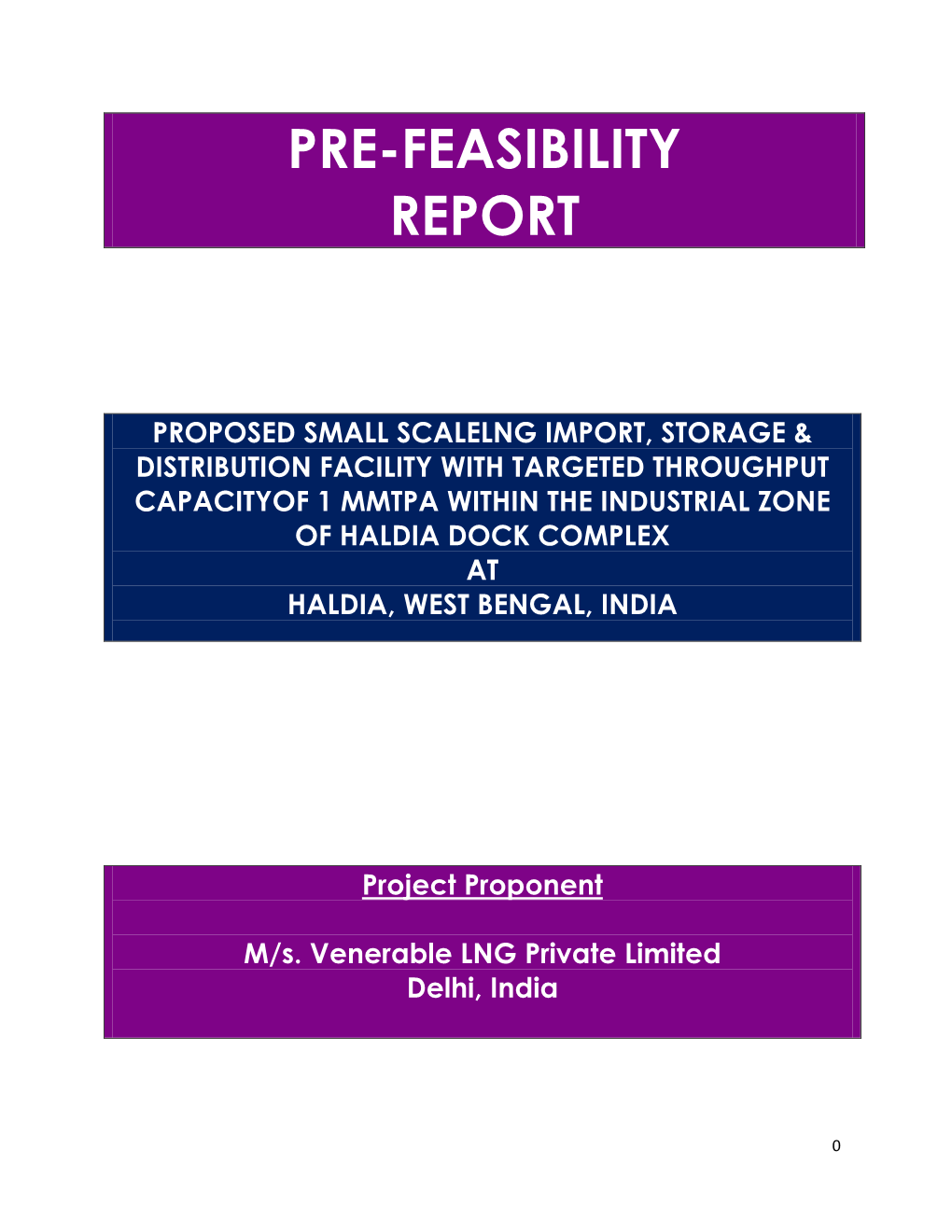 Pre-Feasibility Report