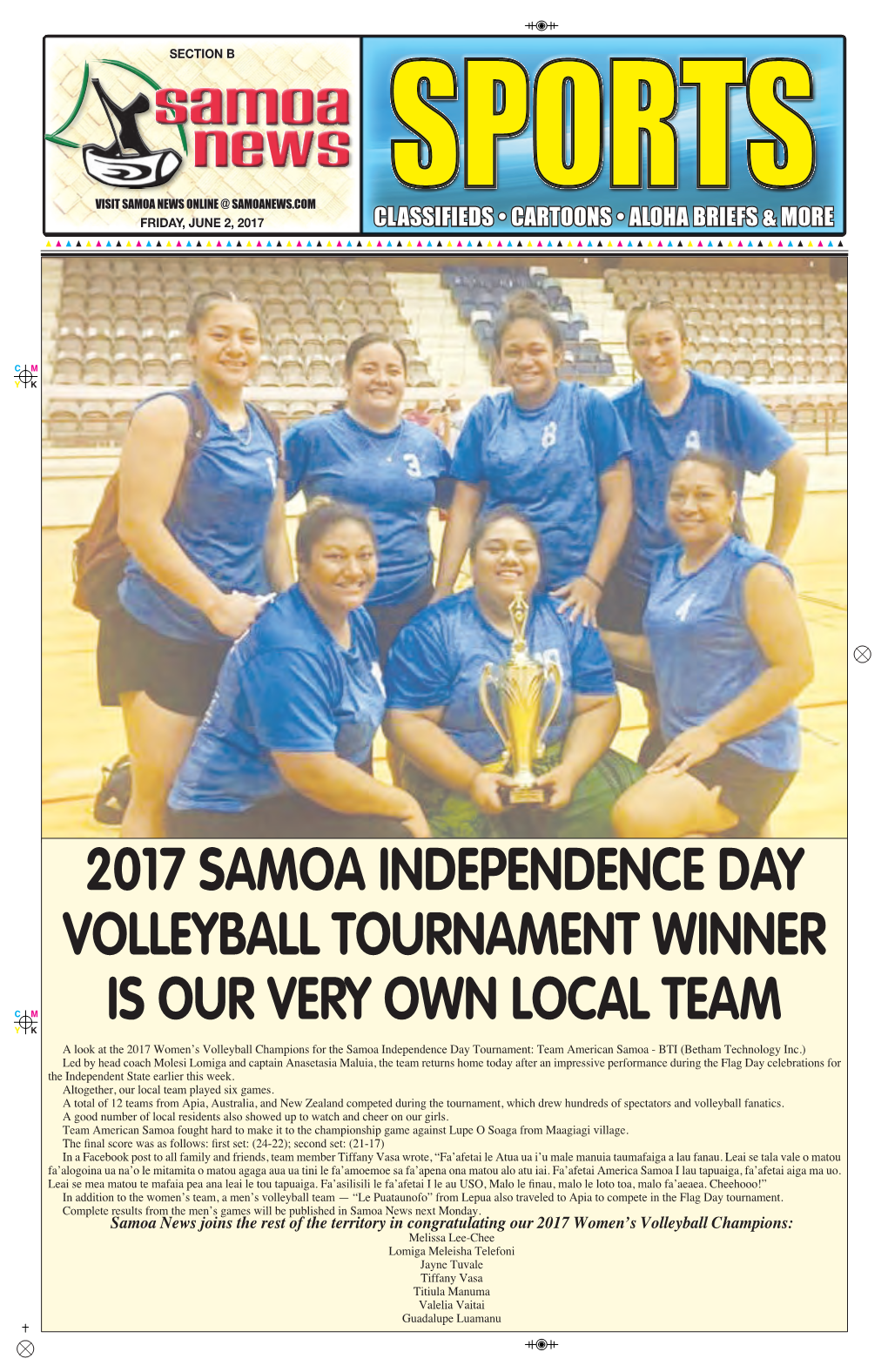 2017 Samoa Independence Day Volleyball Tournament Winner